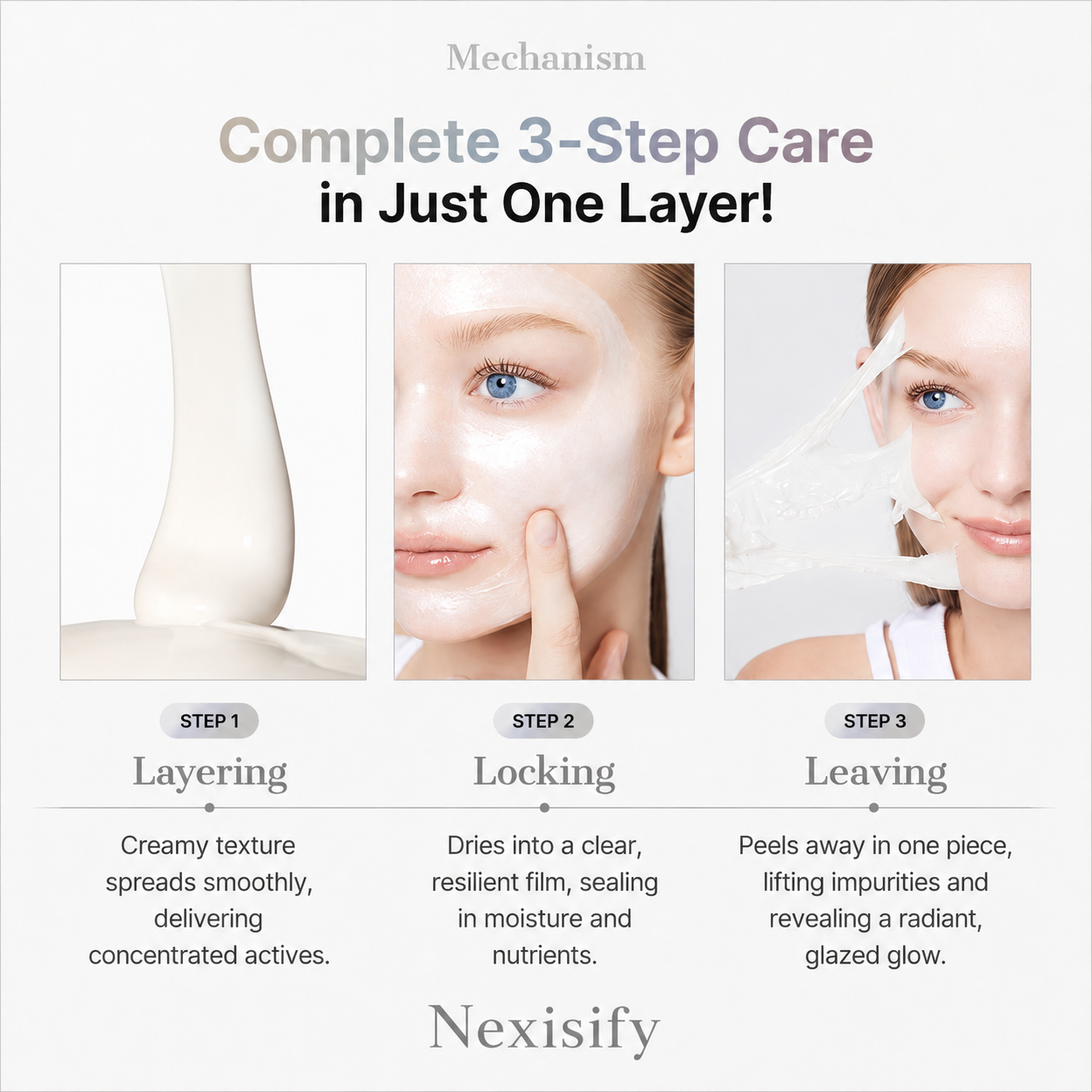 PDRN Exosome Overnight Glaze Peel-Off Mask Hydrate, smooth and reveal a fresh glazed-looking glow while you sleep.