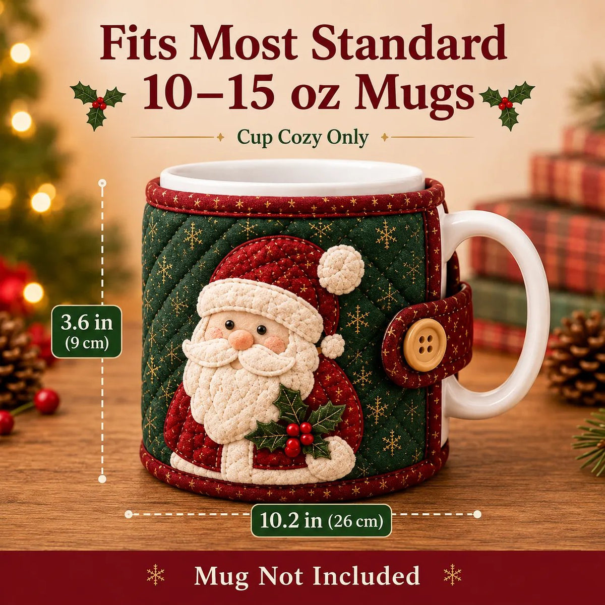 Free shipping Christmas Mug Cozy Sewing Kit – 6 Festive Appliqué Designs
