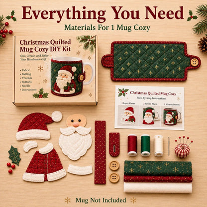 Free shipping Christmas Mug Cozy Sewing Kit – 6 Festive Appliqué Designs