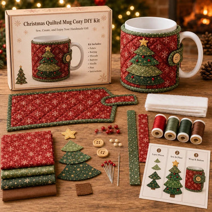 Free shipping Christmas Mug Cozy Sewing Kit – 6 Festive Appliqué Designs