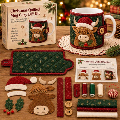 Free shipping Christmas Mug Cozy Sewing Kit – 6 Festive Appliqué Designs