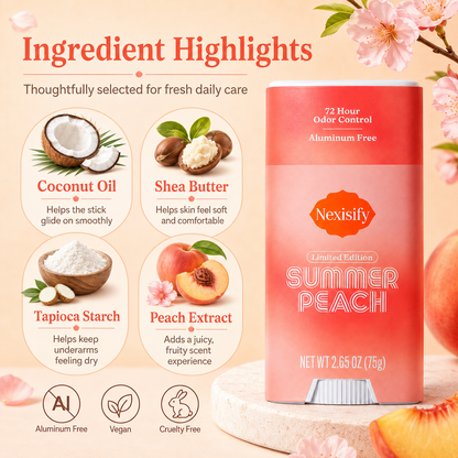 Nexisify Summer Peach Deodorant – Freshness & Gentle Underarm Care