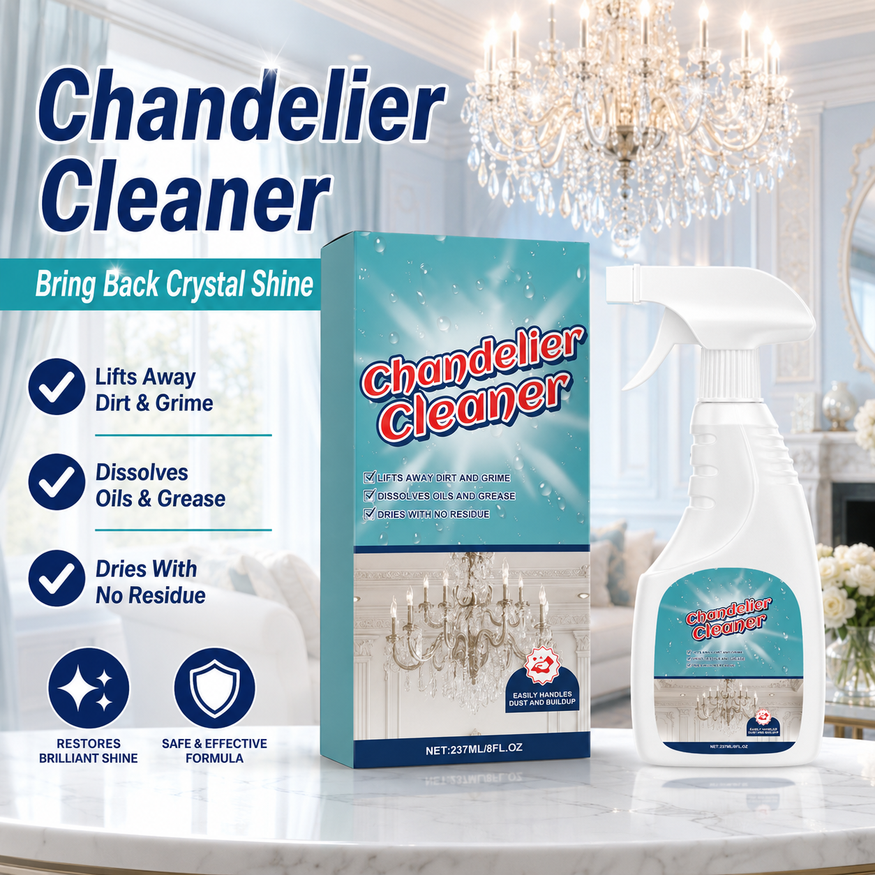 Powerful Stain Removal-Chandelier Cleaner