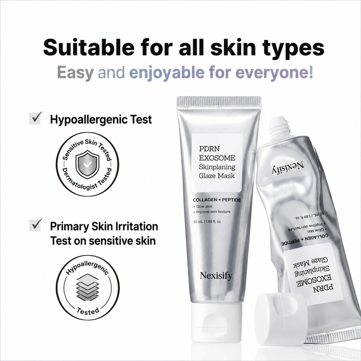 PDRN Exosome Overnight Glaze Peel-Off Mask  Hydrate, smooth and reveal a fresh glazed-looking glow while you sleep.