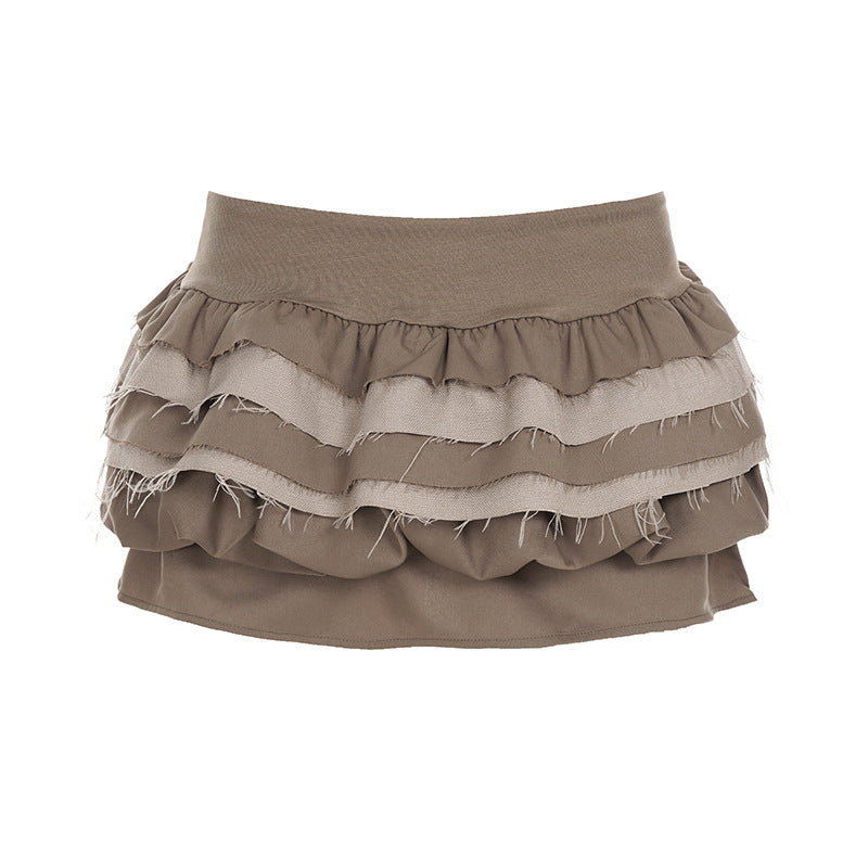 Retro flower bud slim fit lace skirt