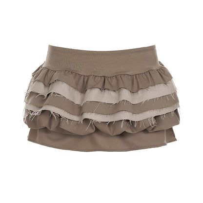 Retro flower bud slim fit lace skirt