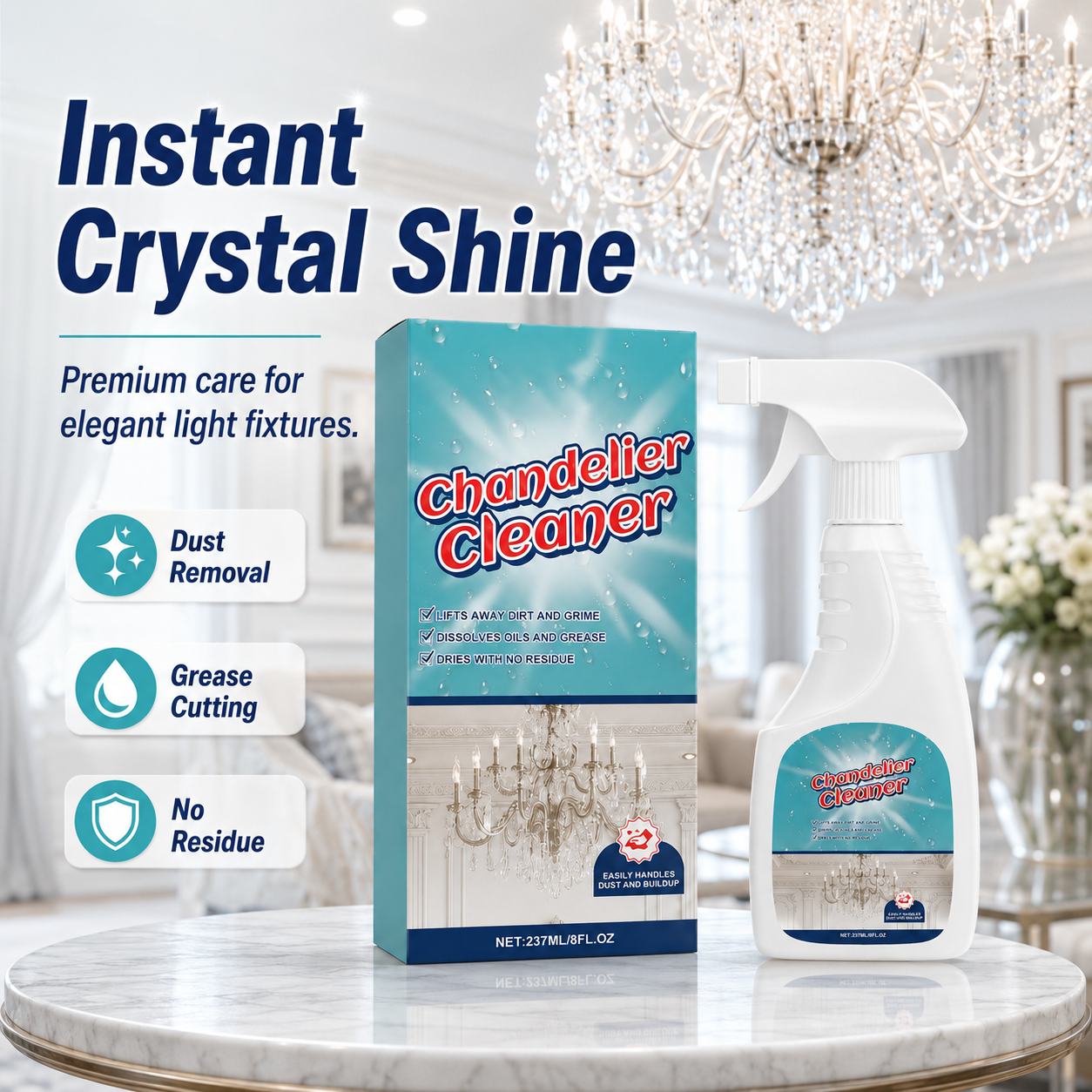 Powerful Stain Removal-Chandelier Cleaner
