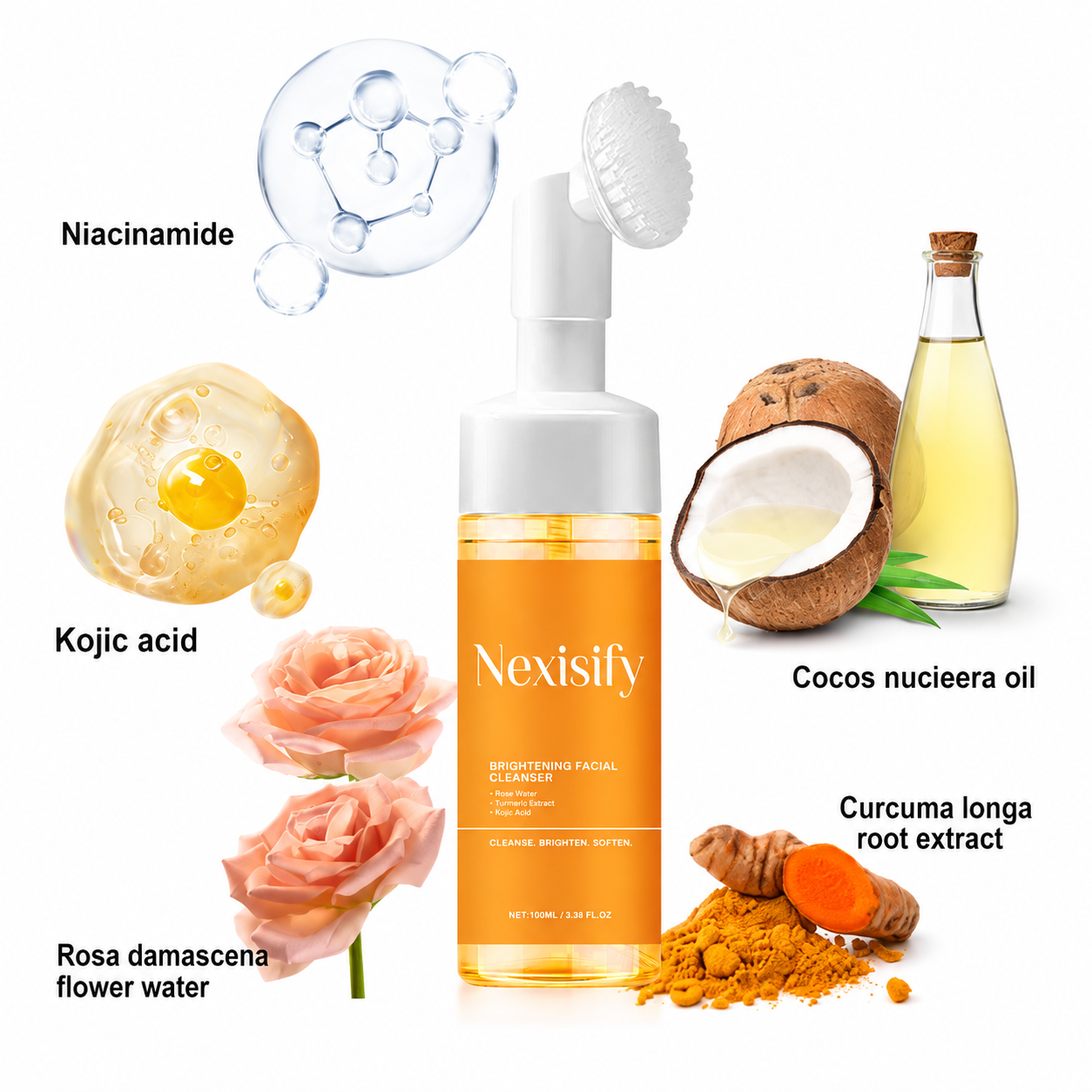 Turmeric Kojic Acid Cleanser – Brightening Acne Foam Cleanser