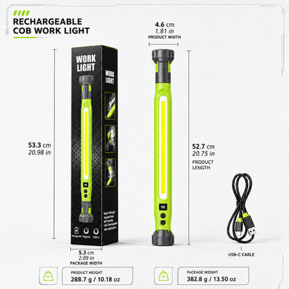 🔦 Rechargeable COB Work Light -【49% OFF】- ✨ Magnetic 360° Rotation Hands-Free Wide Area Illumination