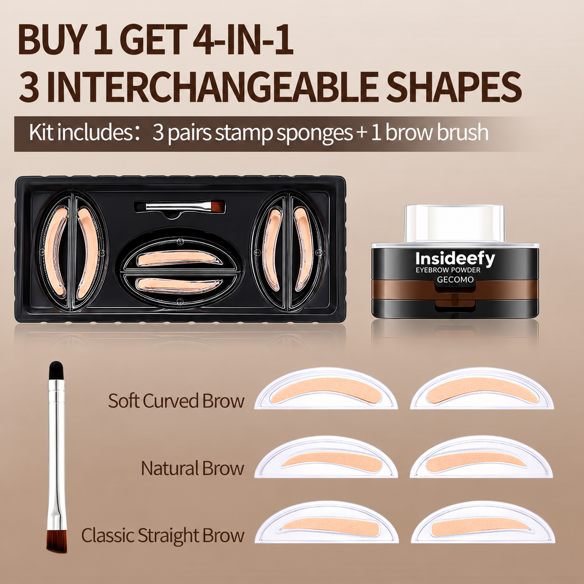 🔥 LAST DAY: BUY 1 GET 1 FREE 🌸 2-Color Waterproof Brow Stamp Kit for Quick, Natural-Looking Brows