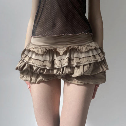 Retro flower bud slim fit lace skirt