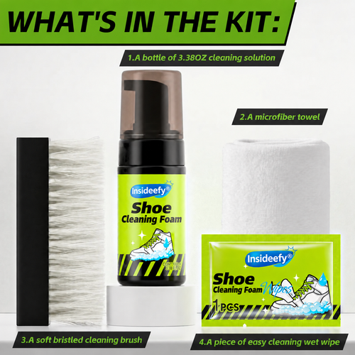Insideefy® Shoe Care Kit (1 set): Shoe cleaning and care kit including dry cleaner, stain removal wipes, basketball shoe cleaner, and dedicated brushes
