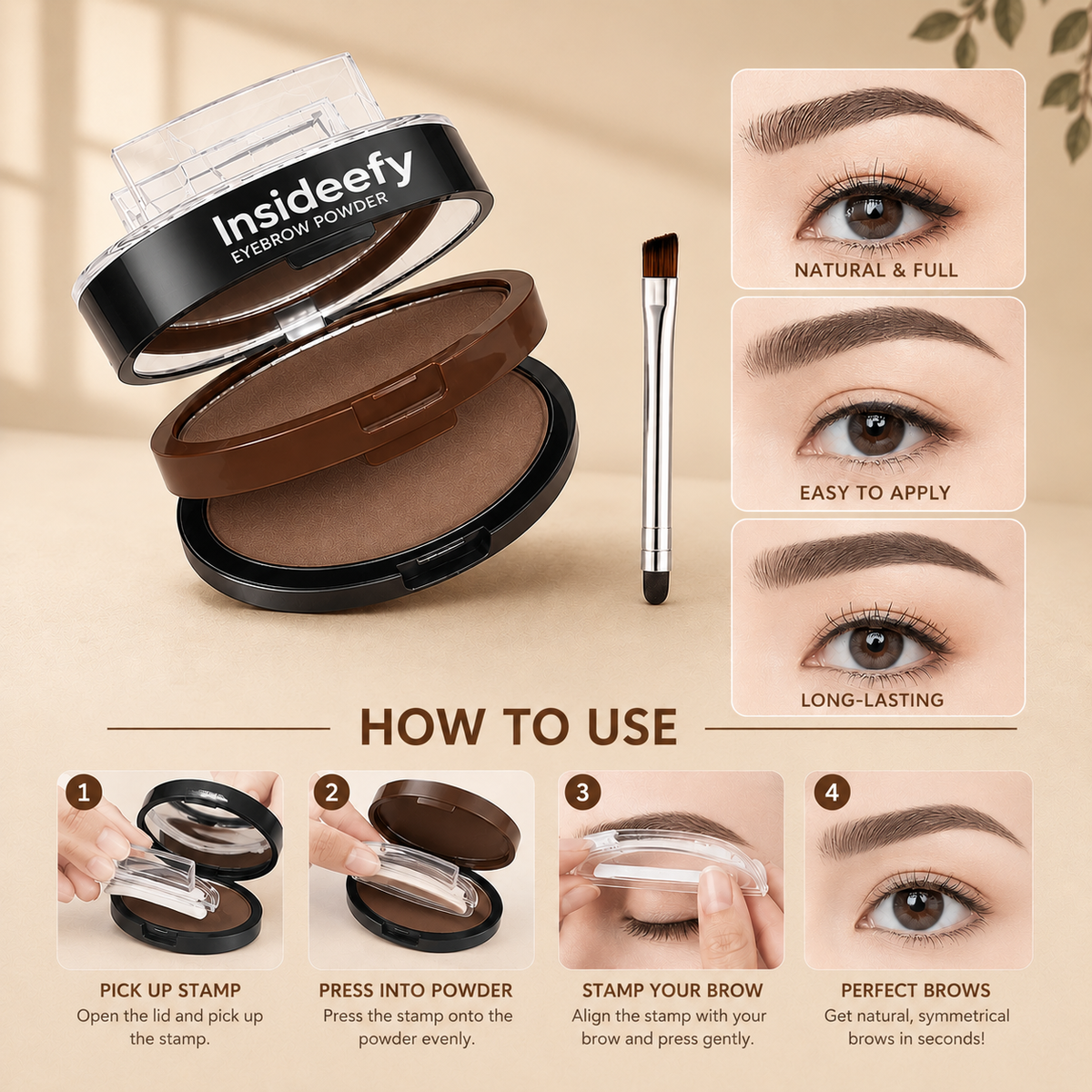 🔥 LAST DAY: BUY 1 GET 1 FREE 🌸 2-Color Waterproof Brow Stamp Kit for Quick, Natural-Looking Brows