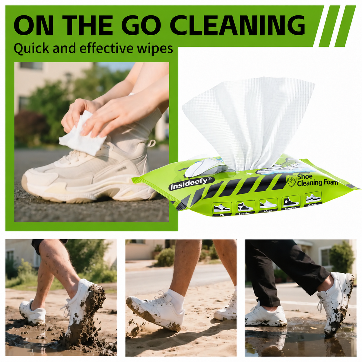 Insideefy® Shoe Care Kit (1 set): Shoe cleaning and care kit including dry cleaner, stain removal wipes, basketball shoe cleaner, and dedicated brushes